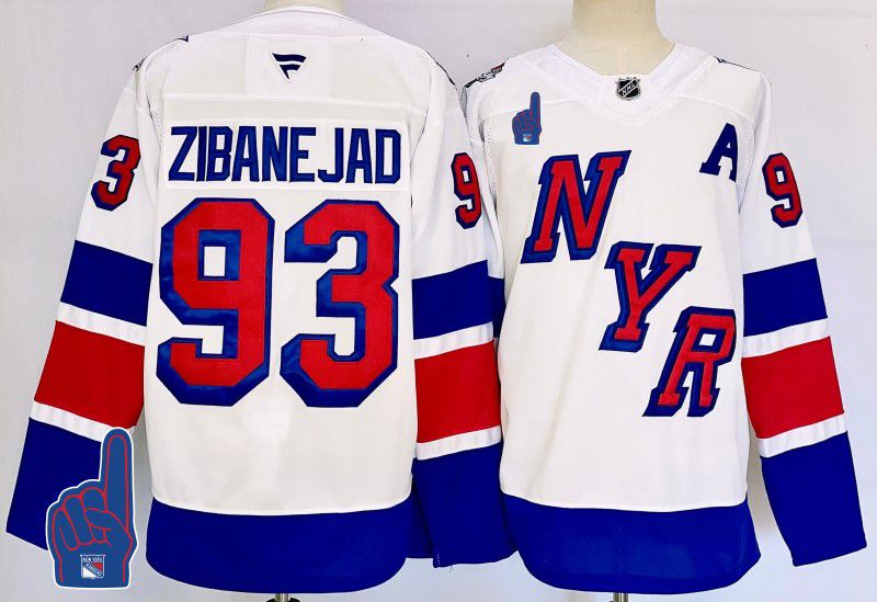 Men New York Rangers 93 Zibanejad White Fanatics 2025 NHL Jersey style 3